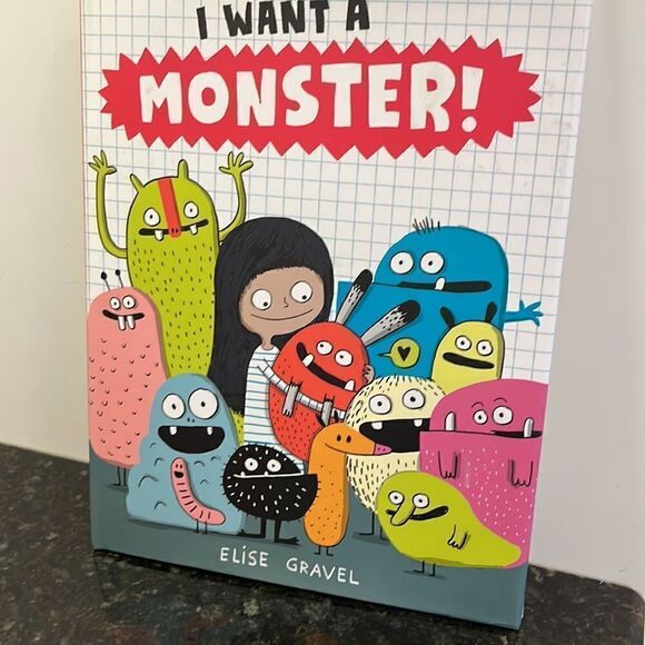 I Want a Monster! by Elise Gravel Hardcover Book with little monster plush - Picture 5 of 11